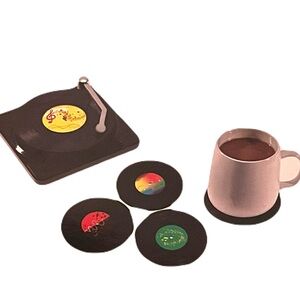 Retro Vinyl Record Coasters Set 2 pack
